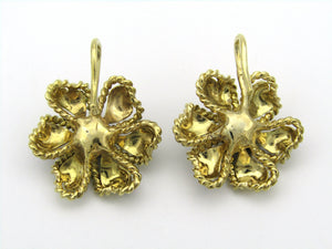 18K gold enamel and diamond earrings.