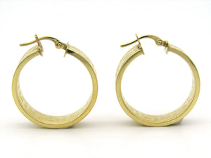 18K gold Versace style Greek Key pattern earrings.