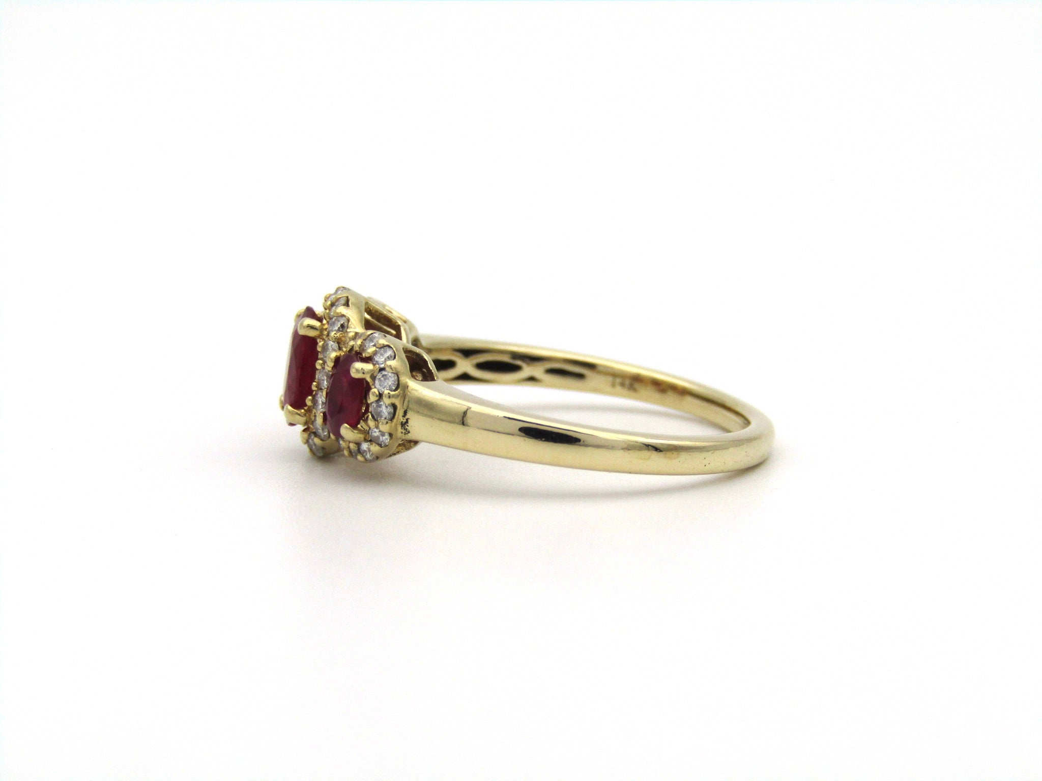 14K gold ruby and diamond ring.