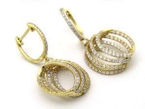 18K gold diamond drop earrings.