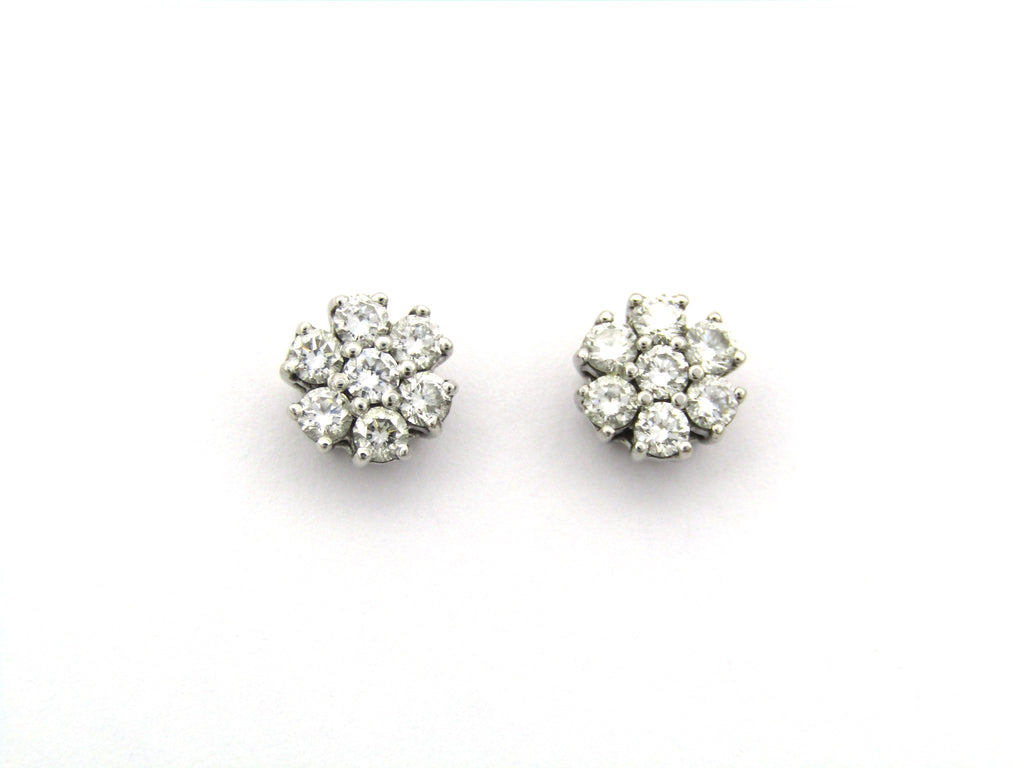 18K gold diamond cluster earrings by Browns.