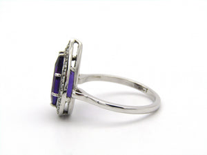 18kt gold amethyst and diamond ring.