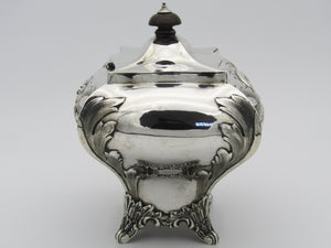 Victorian sterling silver tea caddy by Samuel Hayne & Dudley Carter, London, 1840.