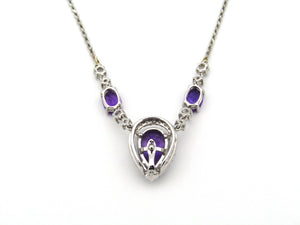 18kt gold amethyst and diamond Necklace.