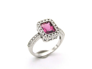 14kt gold Pink Tourmaline and diamonds ring.