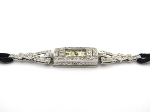Platinum and diamond Art Deco watch.
