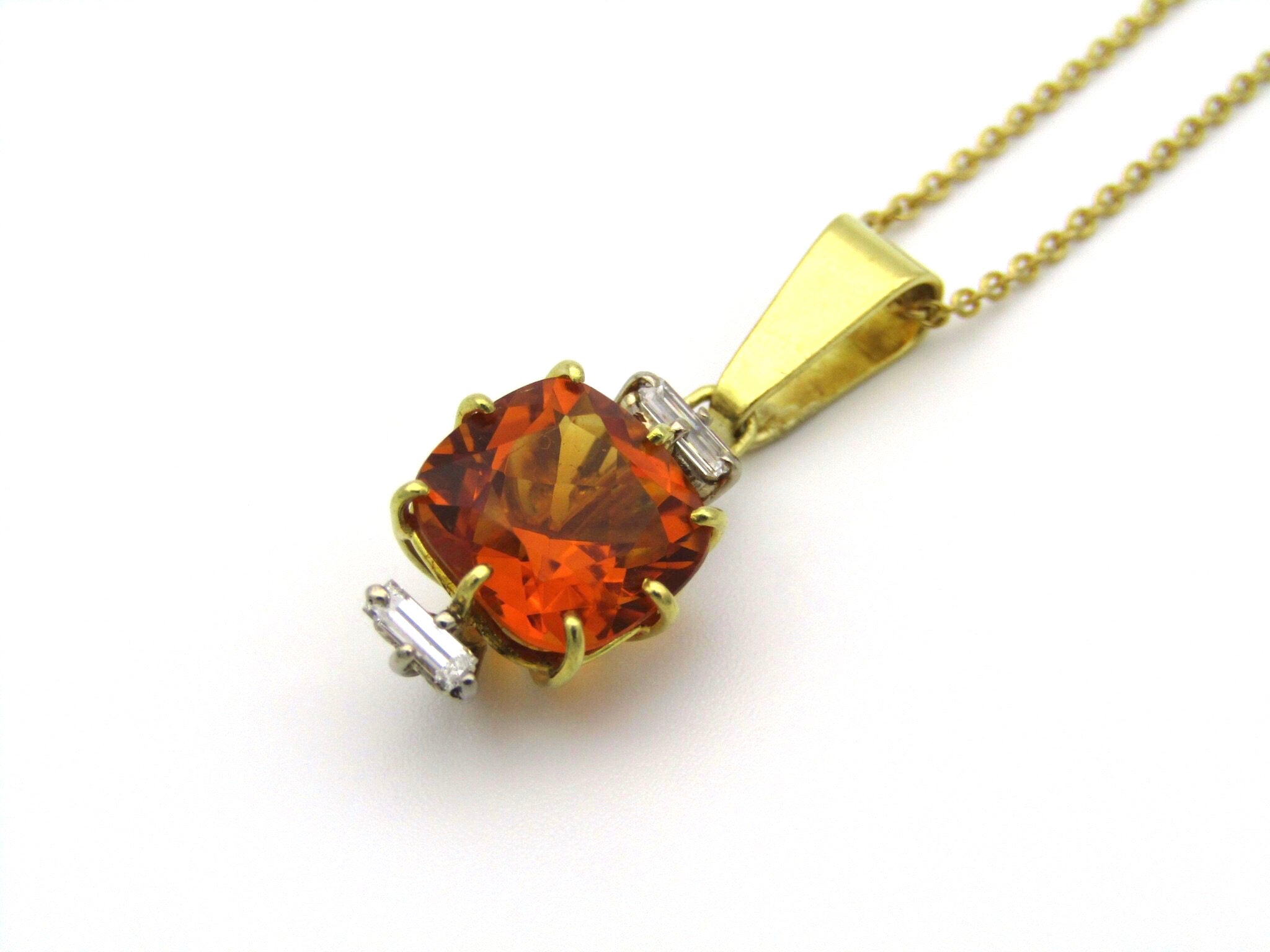 18kt gold citrine and diamond pendant by Browns.