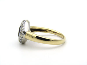 18K gold amethyst and diamond ring.