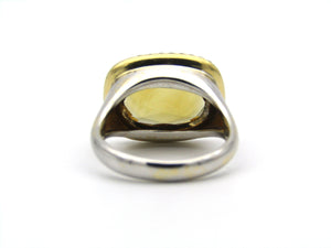 18K gold citrine and diamond ring.