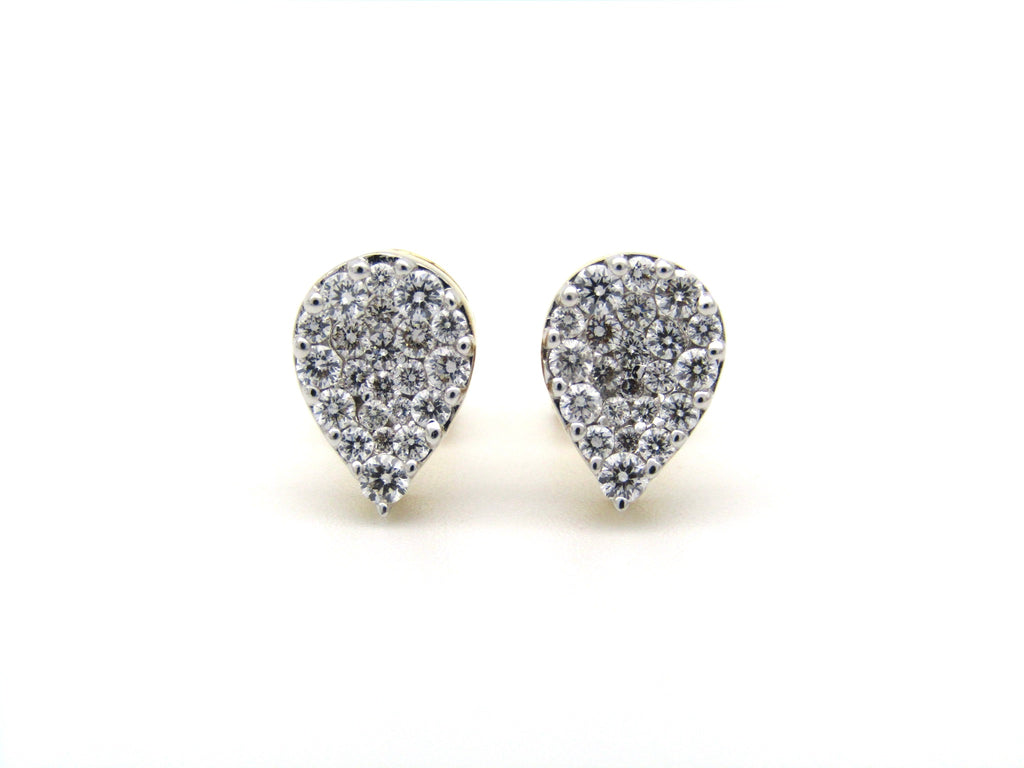 18K gold diamond cluster earrings.