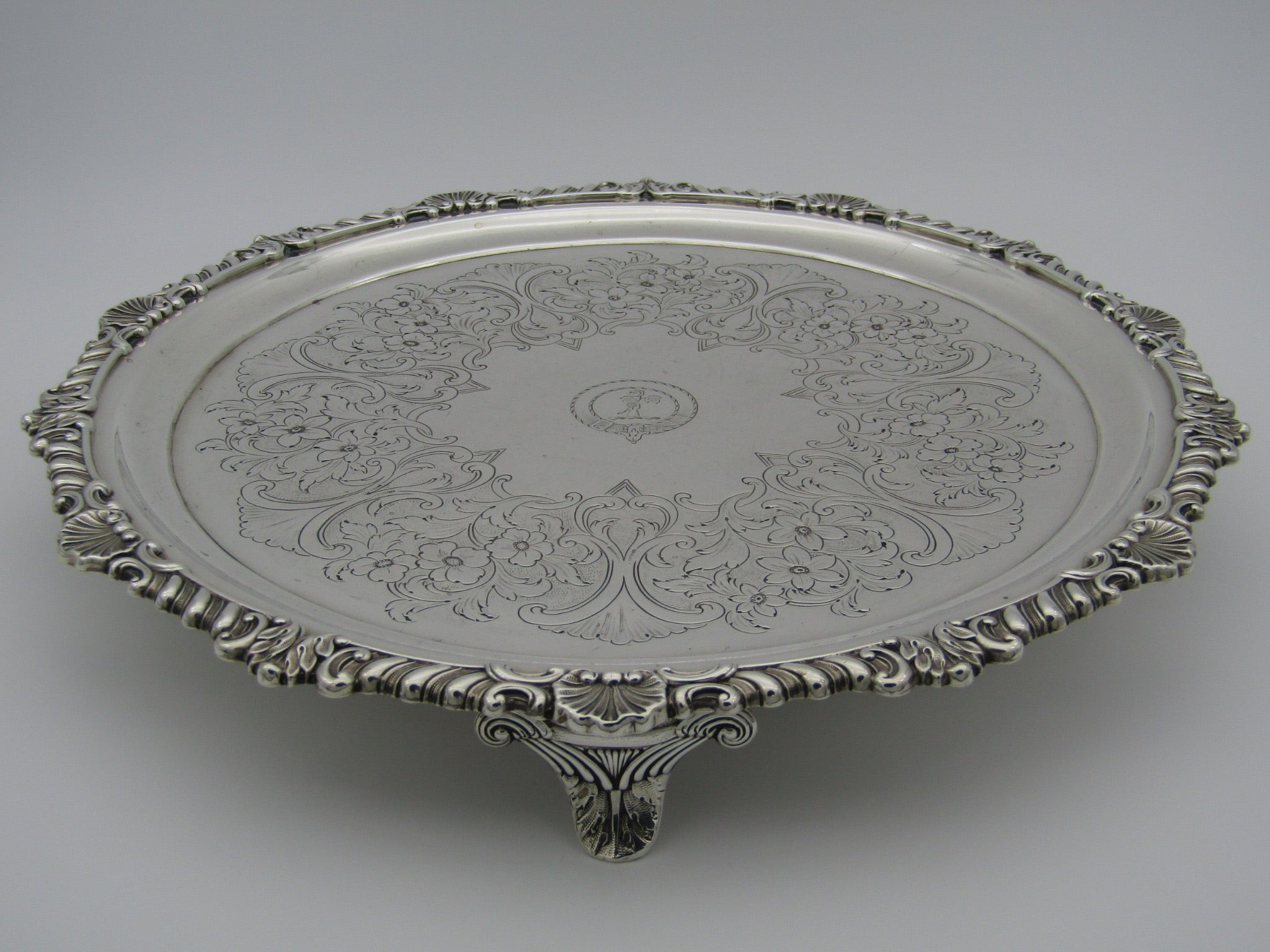 A sterling silver tray by John McKay, Edinburgh, 1811.