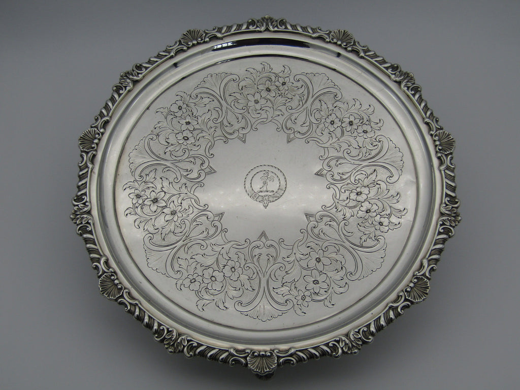 A sterling silver tray by John McKay, Edinburgh, 1811.